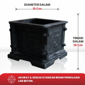 Cetakan Kubus Beton 15x15 Presisi Besi Cor Berkualitas
