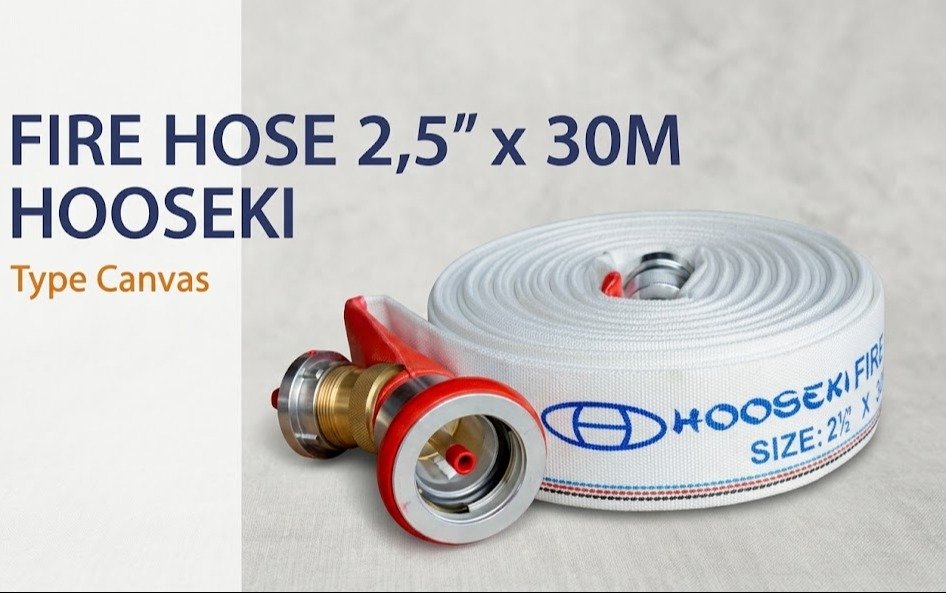 Fire Hose Selang Pemadam Canvas 2,5" x 30 M Hooseki Machino Coupling